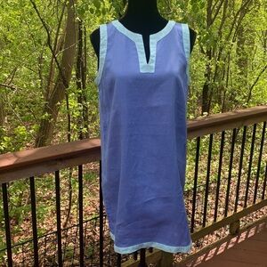 Sigrid Olsen Blue Linen Shift Dress.